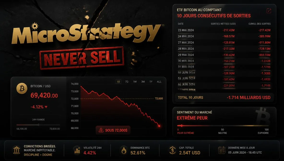Strategy vend Bitcoin ETF exode 2026